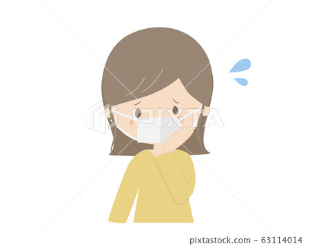 Worried woman wearing mask 63114014