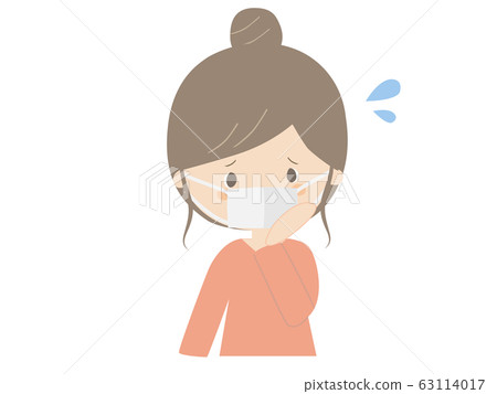 Worried woman wearing mask 63114017