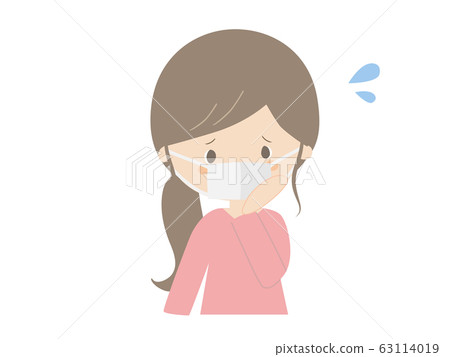 Worried woman wearing mask 63114019