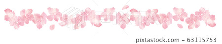 Fashionable cherry blossom line decoration 02 / illustration material Fashionable cherry blossom line decoration 02 / illustration material 63115753