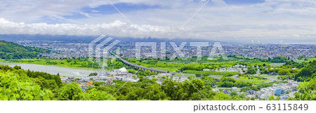 Fuji city area and Tomei Expressway after rain at Iwabuchi, Fuji City, Shizuoka Prefecture Fuji city area and Tomei Expressway after rain at Iwabuchi, Fuji City, Shizuoka Prefecture 63115849