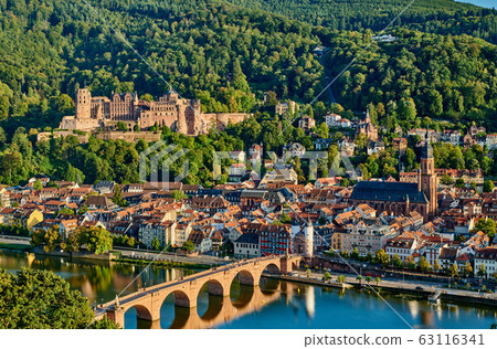 Heidelberg town on Neckar river, Germany 63116341