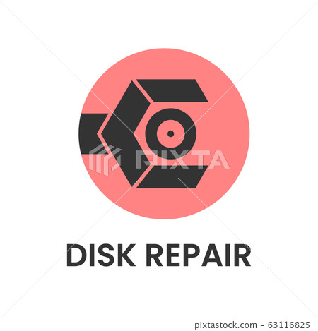 Repair shop logo. Wrench, spanner inside hexagon. 63116825