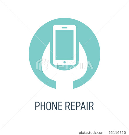 Repair shop logo. Wrench, spanner inside hexagon. Repair shop logo. Wrench, spanner inside hexagon. 63116830