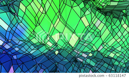 3d rendering of low poly background with 3d... - Stock Illustration ...
