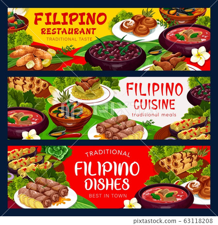 Traditional asian filipino food, meals and dishes Traditional asian filipino food, meals and dishes 63118208