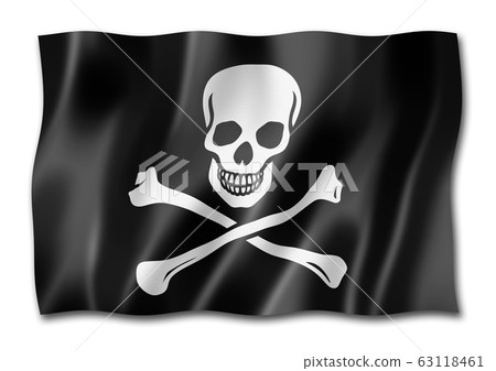 Pirate flag, Jolly Roger isolated on white 63118461