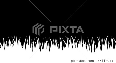 Isolated black stencil with a white grass Isolated black stencil with a white grass 63118954