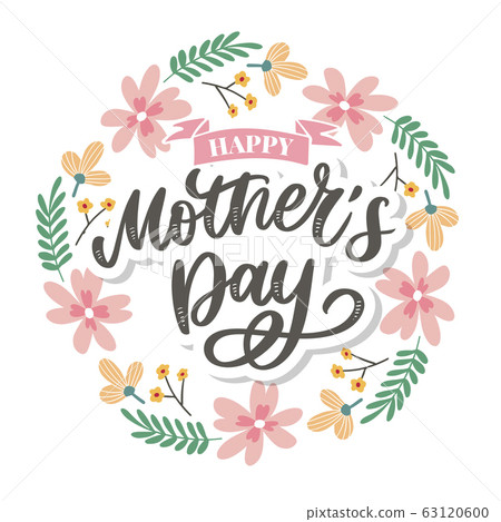 Happy Mothers Day Lettering. Mothers Day Greeting Card With Blooming Tulip  Flowers. Vector Illustration EPS10 Royalty Free SVG, Cliparts, Vectors, And  Stock Illustration. Image 54268945.