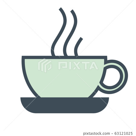 Cafe isolated icon, steaming coffee cup, hotel breakfast Cafe isolated icon, steaming coffee cup, hotel breakfast 63121025