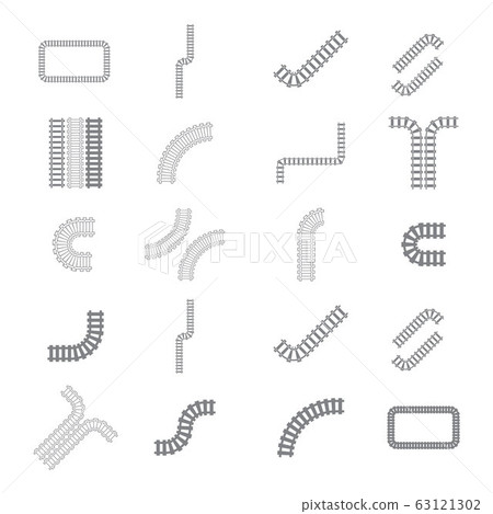 Train tracks vector icon design template Train tracks vector icon design template 63121302