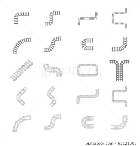 Train tracks vector icon design template 63121303
