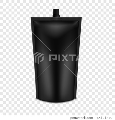 Realistic Black Blank Doy Pack Mock up. Vector Doypack Template Packing with screw cap Realistic Black Blank Doy Pack Mock up. Vector Doypack Template Packing with screw cap 63121840