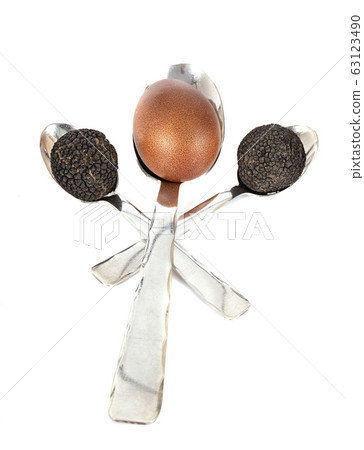 Tuber melanosporum and eggs Tuber melanosporum and eggs 63123490