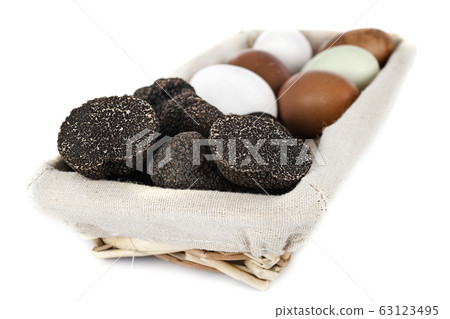 Tuber melanosporum and eggs 63123495