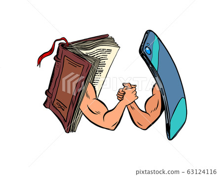 competition book and smartphone 63124116