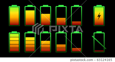 battery symbol set different level - Stock Illustration [63124165] - PIXTA