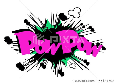 Comic lettering speech bubble for emotion with text POW! comic style flat design. Dynamic retro vintage pop art illustration isolated on white. Comic lettering speech bubble for emotion with text POW! comic style flat design. Dynamic retro vintage pop art illustration isolated on white. 63124708