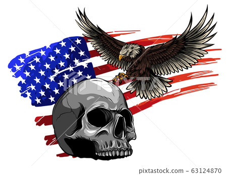 Eagle and Skull vector illustration design art Eagle and Skull vector illustration design art 63124870