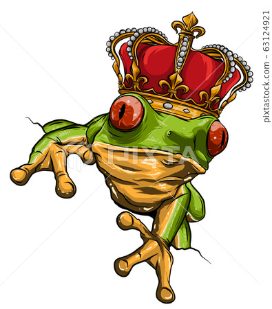 vector Illustration of green frog on white 63124921