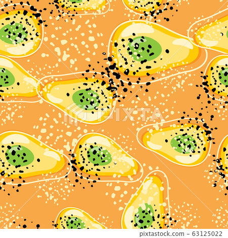 Trendy avocado seamless pattern on dots Trendy avocado seamless pattern on dots 63125022