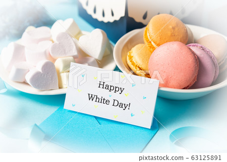 Happy White Day! White Day Macaroon Western Sweets Message Card Marshmallow 63125891