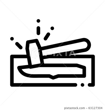 Knife Hammer Icon Vector Outline Illustration Knife Hammer Icon Vector Outline Illustration 63127304