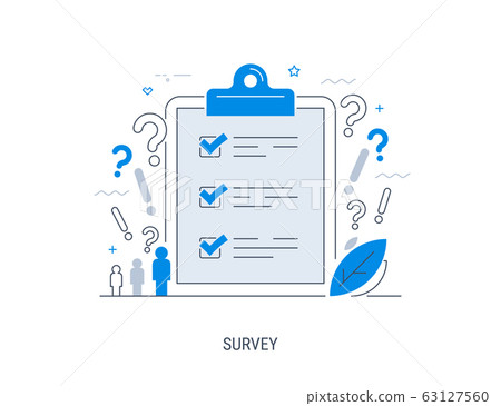 Survey. Flat concept with quality test and Survey. Flat concept with quality test and 63127560