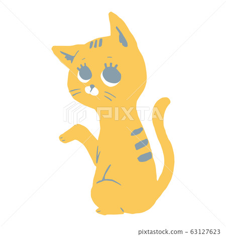 Yellow cat beckoning 63127623