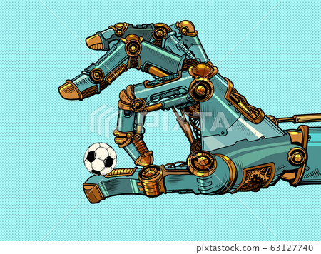 the robot and the soccer ball 63127740