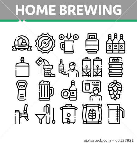 Home Brewing Beer Collection Icons Set Vector 63127921