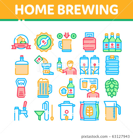 Home Brewing Beer Collection Icons Set Vector 63127943
