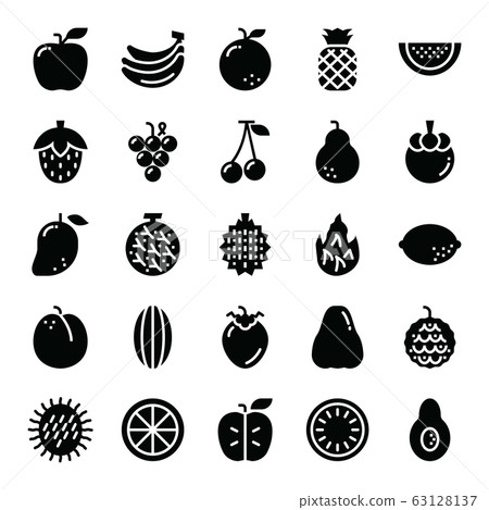 fruit glyph vector icons fruit glyph vector icons 63128137