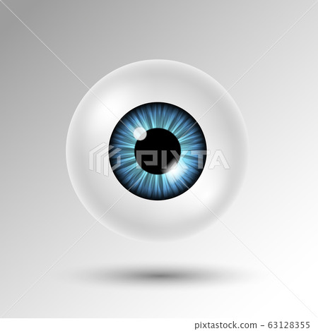Vector 3d human eyeball with blue iris and shadow Vector 3d human eyeball with blue iris and shadow 63128355