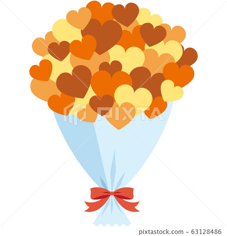 Orange heart simple bouquet 63128486