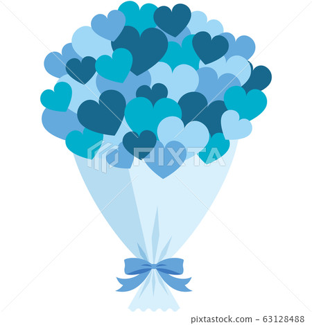 Simple bouquet of light blue heart 63128488