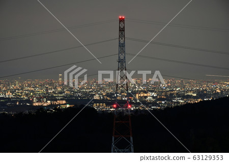 大阪的電力塔和夜景 63129353