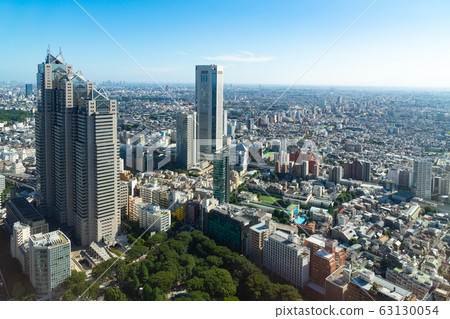 Aerial cityscape Tokyo city. Aerial cityscape Tokyo city. 63130054