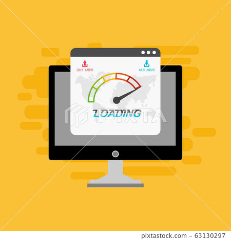 Website speed loading time. laptop acceleration 63130297