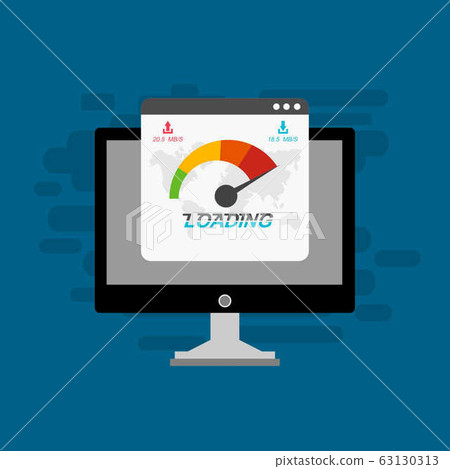 Website speed loading time. laptop acceleration 63130313