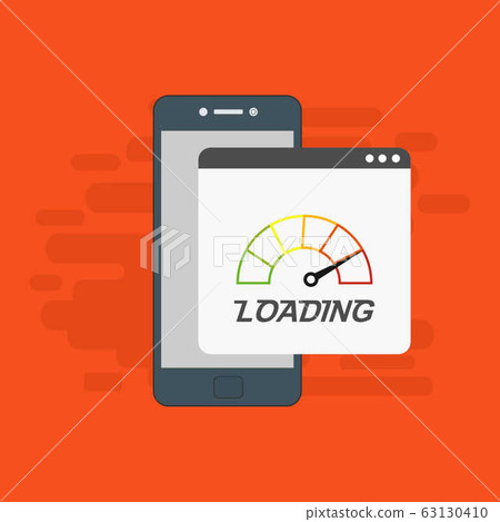 smartphone with speed test on the screen. Vector smartphone with speed test on the screen. Vector 63130410
