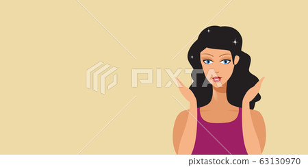 beautiful brunette girl with long curly hair professional makeup and hairstyle stylish woman horizontal portrait vector illustration beautiful brunette girl with long curly hair professional makeup and hairstyle stylish woman horizontal portrait vector illustration 63130970