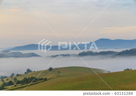 Morning fog under Vihorlat, Slovakia 63131289