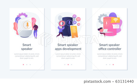 Smart speaker technology app interface template. Smart speaker technology app interface template. 63131440
