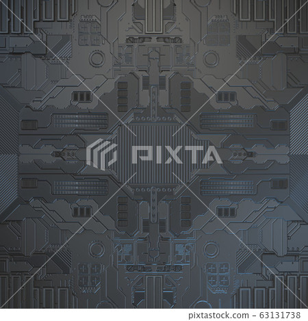 SciFi Panels. Futuristic texture. Spaceship hull geometric pattern. 3d illustration. 63131738