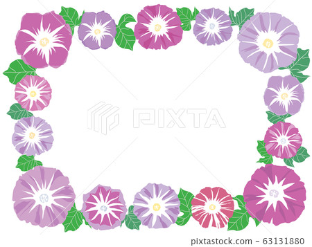 Summer purple morning glory frame illustration Summer purple morning glory frame illustration 63131880
