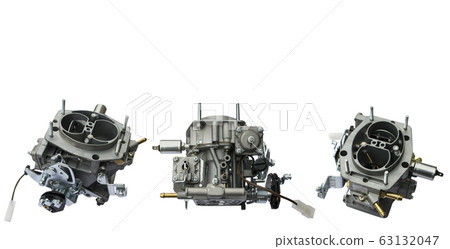 Set car carburetor isolated on white background. Set car carburetor isolated on white background. 63132047