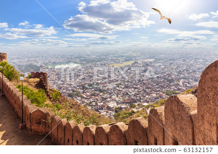 Beautiful view in Jaipur from Nangarhar Fort, 63132157