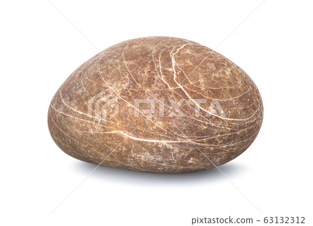 Brown pebble isolated 63132312