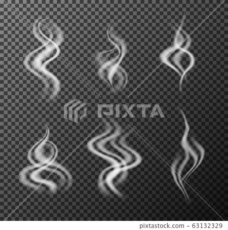 Steam hot beverage smoke. Realistic vector illustration. Steam hot beverage smoke. Realistic vector illustration. 63132329